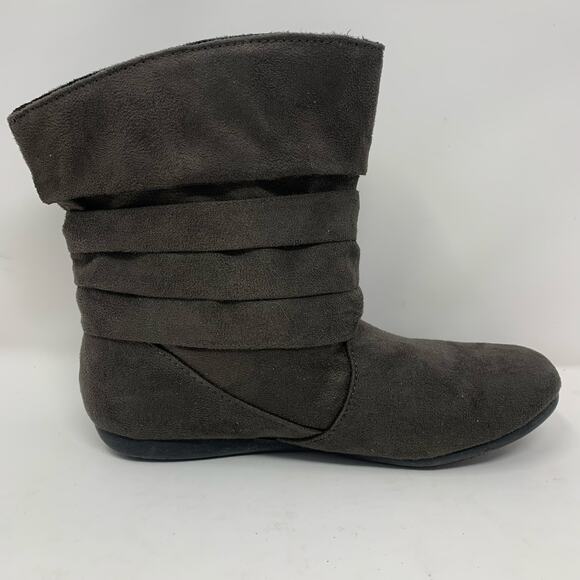 Bongo REID Slouchy Ankle Boots Size 5 Brown Side Tie Faux Suede Booties Boho Y2K - Picture 5 of 12